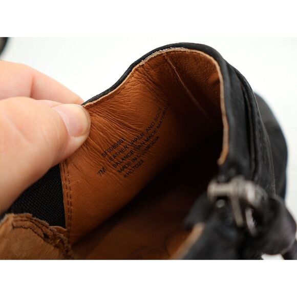 Sofft Buckle Strap Black Leather Boots Alvie Ankle Bootie Size 7 M Western - Picture 10 of 12